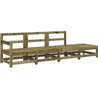 Berkfield Home 4 Piece Garden Lounge Set Impregnated Wood Pine in Brown