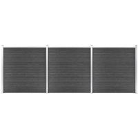 Berkfield Home Fence Panel Set WPC 526x186 cm Black