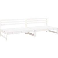 Garden Middle Sofas 2 pcs White 120x80 cm Solid Wood Pine