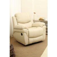 More4Homes Madison Electric Bonded Leather Automatic Recliner Home Lounge Chair in Cream