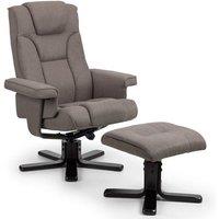 Ashfield Reclining Swivel Chair with Footstool in Grey