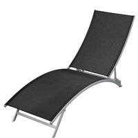 Berkfield Home Sun Lounger Steel & Textilene Black