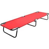 Berkfield Home Folding Sun Lounger Red Steel