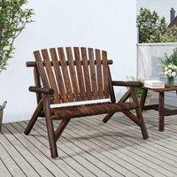 Berkfield Home 2-Seater Garden Bench 119x85x98 cm Solid Wood Spruce in Brown | Size: 119 x 85 x 98 cm