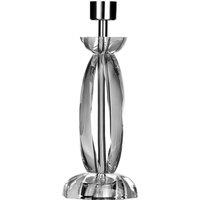 Orsina Crystal Large Conical Lamp Base With Faceted Stem, Heavy Glass Table Lamp Stand, Durable Large Lamp Base in Silver