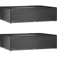 Berkfield Home Garden Furniture Covers 2 pcs 16 Eyelets 300x200x75 cm Rectangular in Black | Size: 300 x 200 x 75 cm