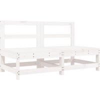 Berkfield Home Garden Middle Sofas 2 pcs White Solid Wood Pine