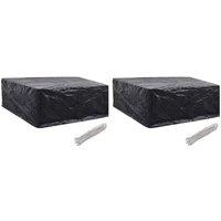 Berkfield Home Garden Furniture Covers 2 pcs 10 Eyelets 260x260x90 cm in Black | Size: 260 x 260 x 90 cm