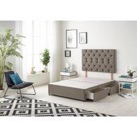 Somnior Premier Divan Bed Base With 4 Drawers & Headboard Tweed in Brown | Size: Double