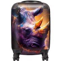Warren Reed - Designer Golden Rhino Face Splashart Suitcase in Grey | Size: Large