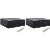 Berkfield Home Garden Furniture Covers 2 pcs 8 Eyelets 250x210x90 cm in Black | Size: 250 x 210 x 90 cm