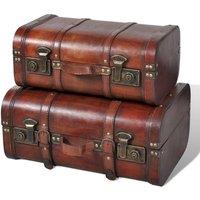 Berkfield Home Wooden Treasure Chest 2 pcs Vintage Brown