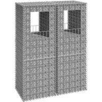 Gabion Basket Posts 2 pcs 50x50x140 cm Iron