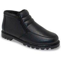 Chums Men's Leather Twin Zip Wide Fit Boot in Black | Size: 12