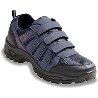 Chums Men's Walking Shoes Wide Fitting with Triple Strap Touch Fastening in Navy | Size: 12