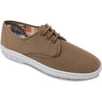 Chums Men's Canvas Wide Fit Lace Up Shoe in Beige | Size: 10