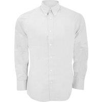 Kustom Kit Men's Long Sleeve Tailored Fit Premium Oxford Shirt in White | Size: 15 inches