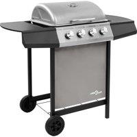 Gas BBQ Grill with 4 Burners Black and Silver (FR/BE/IT/UK/NL only)
