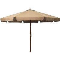 Outdoor Parasol with Wooden Pole 330 cm Taupe