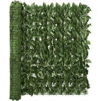 Balcony Screen with Dark Green Leaves 500x100 cm