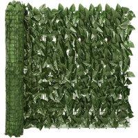 Balcony Screen with Dark Green Leaves 600x75 cm