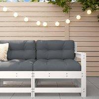 Garden Corner Sofa White Solid Wood Pine