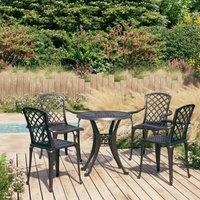 5 Piece Bistro Set Cast Aluminium Black