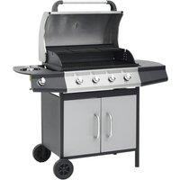 Gas Barbecue Grill 4+1 Cooking Zone Steel & Stainless Steel