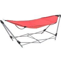 Hammock with Foldable Stand Red