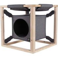 Quapas! Cat Bed with Hammock Catcube Grey M 54x54x54 cm