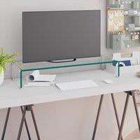 TV Stand/Monitor Riser Glass Clear 80x30x13 cm