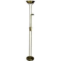 Brass Mother & Child Floor Standing Uplighter Lamp Reading Light