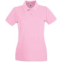 Fruit of the Loom Women's Premium Cotton Pique Lady Fit Polo Shirt in Light Pink | Size: 10