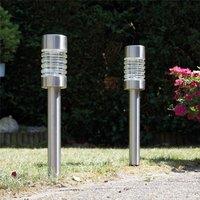 Luxform LED Solar Torino Post Light - Pack of 2 in Metallic Silver
