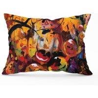 Warren Reed - Designer Abstract Halloween Painting Cushions in Orange | Size: 45 cm x 45 cm