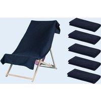 OHS 5 x Plain Microfiber Quick Dry Bath Beach Towel in Navy
