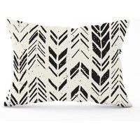 Warren Reed - Designer Hand Drawn Chevron Pattern Cushions in Black | Size: 60 cm x 60 cm