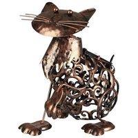 Luxform Solar Metal Cat Led Light in Copper