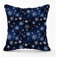 Warren Reed - Designer Dreamy & Magical Snowflake Outdoor Cushion in Blue | Size: 60 cm x 60 cm