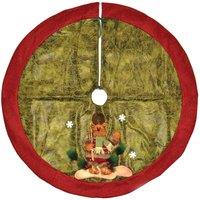 Shatchi Deluxe Christmas Tree Skirt Base Cover with 3D Handmade Xmas Width 122cm Perfect for 5ft-8ft Decorations in Yellow