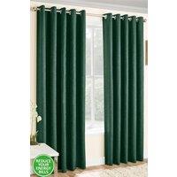 Enhanced Living Plain Textured Thermal Room Darkening Energy Saving Pair of Curtains For Bedroom & Living Room | Size: 117 cm width x 183 cm drop