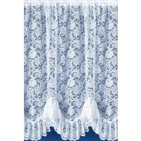Tyrone Textiles Kew Traditional Floral White Net Curtain Flounce | Size: 300 cm width x 69 cm drop
