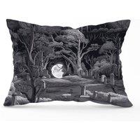 Warren Reed - Designer Eerie Moonlit Cemetery Cushions in Grey | Size: 60 cm x 60 cm