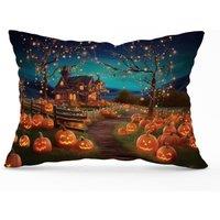 Warren Reed - Designer Enchanted Hallowen Pumpkin Patch Cushions in Orange | Size: 60 cm x 60 cm