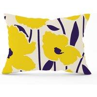 Warren Reed - Designer Vintage Tropical Flowers Cushions in Yellow | Size: 60 cm x 60 cm