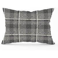 Warren Reed - Designer Monochrome Textured Checked Pattern Cushions in Grey | Size: 60 cm x 60 cm
