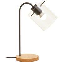 Orsina Curved Table Lamp, Easy to Assemble Bed Table Lamp, Easy to Use Living Room Table Lamp in Black