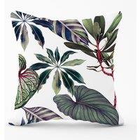 Warren Reed - Designer Watercolor Tropical Leaf Outdoor Cushion in Green | Size: 60 cm x 60 cm