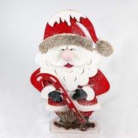 Shatchi Christmas Decoration 72cm Red Santa Christmas Tabletop Figures Window Holiday Home Xmas Glitter Foam Showpiece Decorations in White