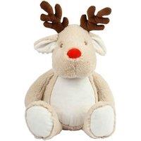 Mumbles Zipped Reindeer Plush Toy in Light Brown